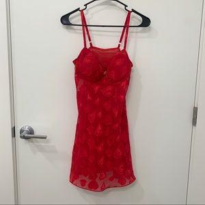 Victoria’s Secret Red Hearts Padded Slip Lingerie